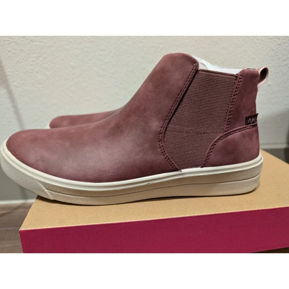 Ryka Women Shoes 9M Viv Boot Water Resistant‎ Sneak Rich Purple Faux Leather